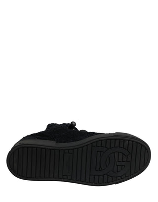 Black Portofino Lace-Up Sneakers Shoes