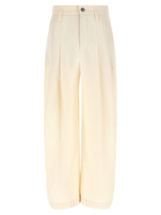 White Cotton Casual Pants
