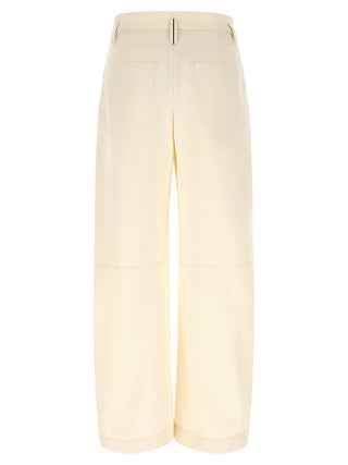 White Cotton Casual Pants
