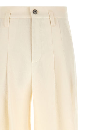 White Cotton Casual Pants