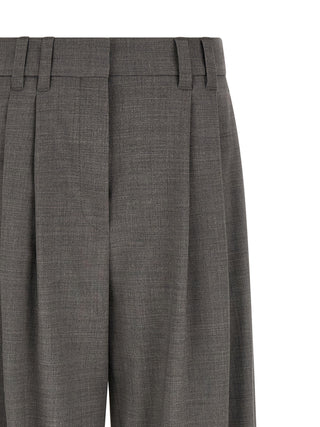 Gray Virgin Wool Cropped Pants