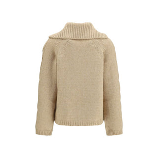 Beige Alpaca Vicugna Pacos Cardigan