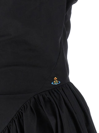 Black Cotton Short Dress