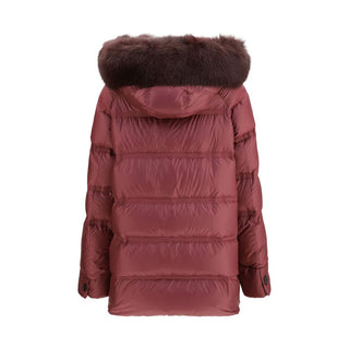 Purple Polyester Full-Length Jacket