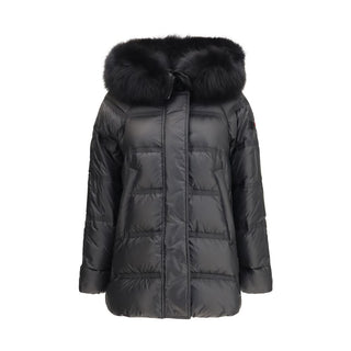 Black Polyester Full-Length Jacket