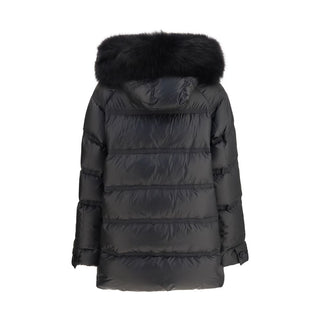 Black Polyester Full-Length Jacket