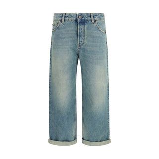 Blue Cotton Boyfriend Jeans