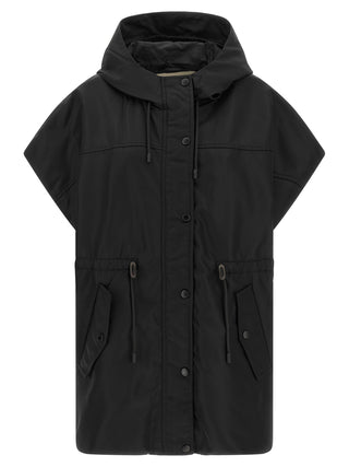 Black Polyamide Sleeveless Jacket