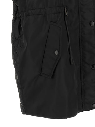 Black Polyamide Sleeveless Jacket