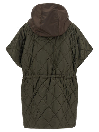 Brown Polyamide Sleeveless Jacket