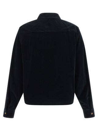 Blue Cotton Full-Length Jacket