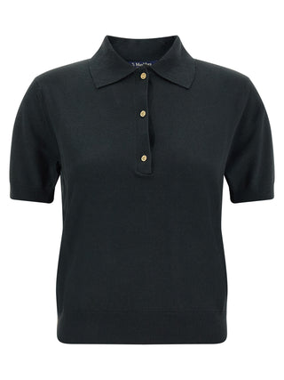 Black Cotton Polo Shirt