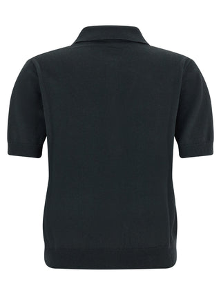 Black Cotton Polo Shirt