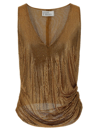 Gold Polyamide Tank Tops