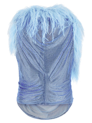 Blue Polyamide Tank Tops