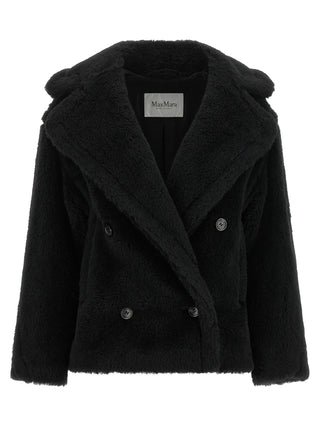 Black Alpaca Leather Coat