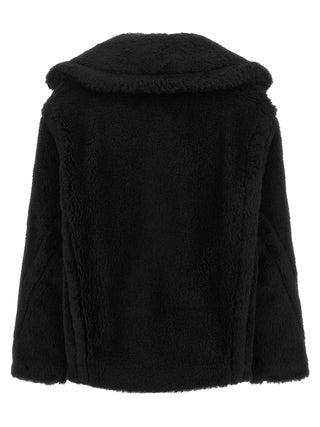 Black Alpaca Leather Coat