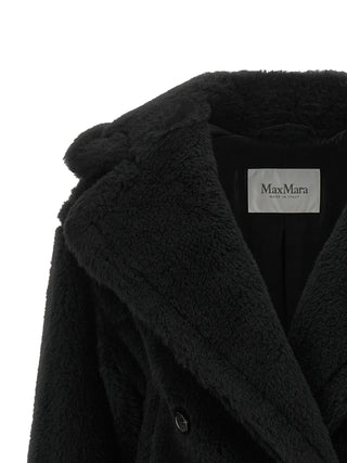 Black Alpaca Leather Coat