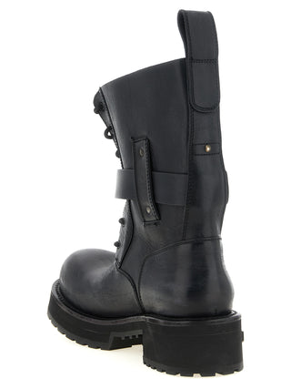 Black Calfskin Ankle Boots