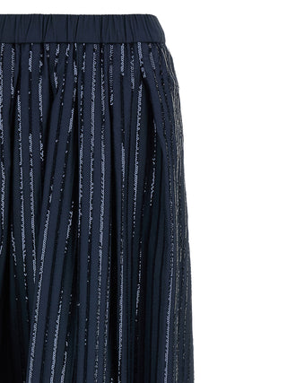 Blue Cotton Mini Skirt
