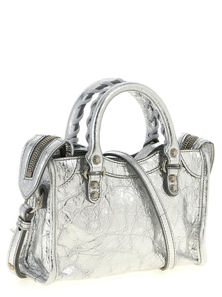 Silver Lamb Leather Crossbody Bag