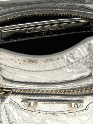 Silver Lamb Leather Crossbody Bag