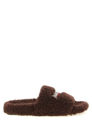 Brown Polyester Slides