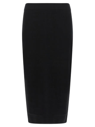 Black Viscose Midi Skirt