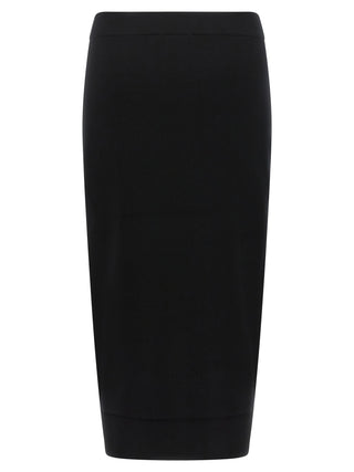 Black Viscose Midi Skirt