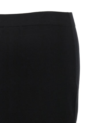 Black Viscose Midi Skirt