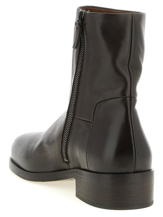 Brown Calfskin Ankle Boots