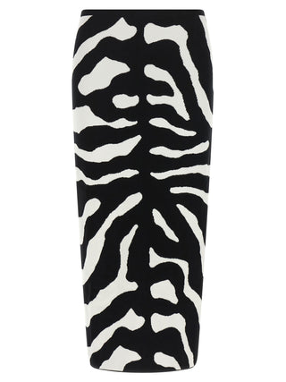 Bicolor Viscose Midi Skirt