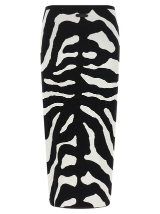 Bicolor Viscose Midi Skirt