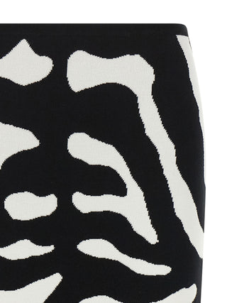 Bicolor Viscose Midi Skirt