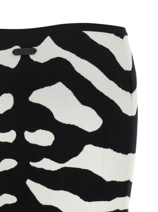 Bicolor Viscose Midi Skirt