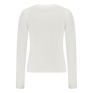 White Cotton Women T-Shirt