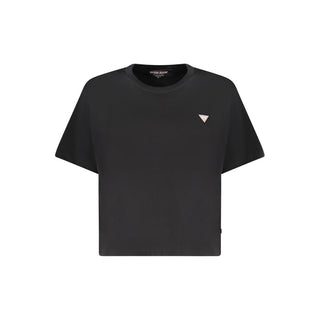 Black Cotton Women T-Shirt