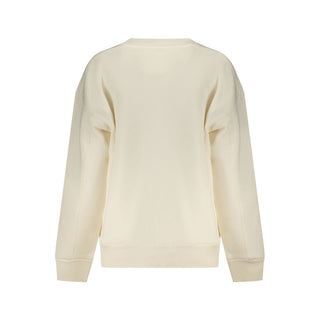 White Cotton Women Sweatshirt