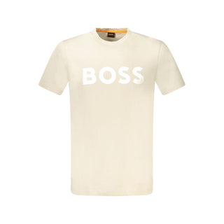Beige Cotton Men's T-Shirt