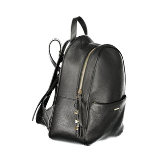 Black Leather Women's Backpack