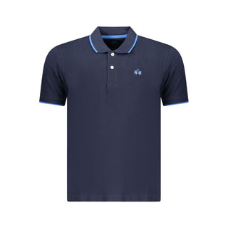 Blue Cotton Men's Polo Shirt