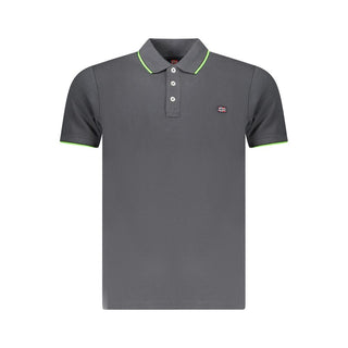 Gray Cotton Mens Polo Shirt