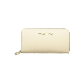 Beige Polyurethane Women's Wallet with Coin Purse and Card Spaces