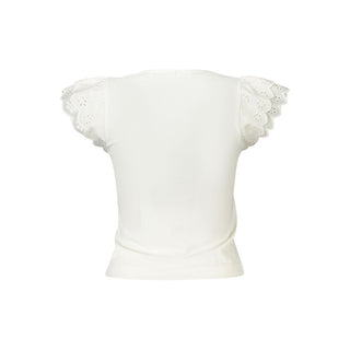 Bianco Poliestere Womens T-Shirt