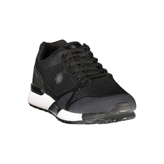 Black Polyester Athletic Sneakers