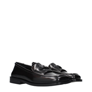 Black Leather Slip-On Loafers