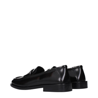 Black Leather Slip-On Loafers
