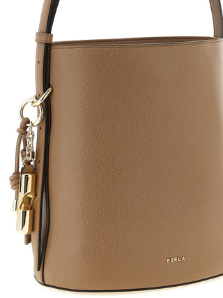 Beige Calfskin Shoulder Bag