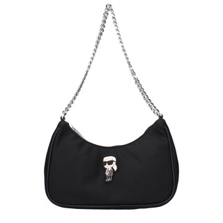 Black Fabric Shoulder Bag