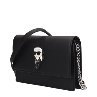 Black Polyethylene Crossbody Bag